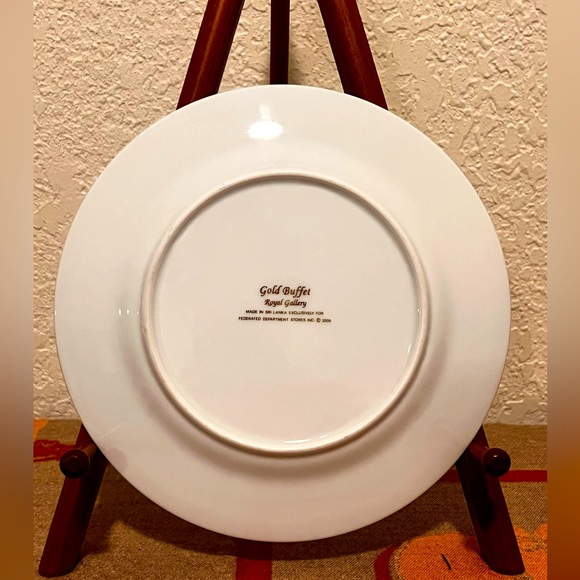 Gold Buffett Royal Gallery Plates. Set Of 4 Tea Cups W/ Gold & 4 Green W/ Gold - Picture 13 of 13